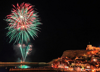 Fireworks
              over Whitby Harbour on regatta Monday Photo