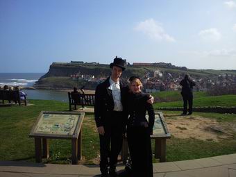 Photo of Whitby Gothic Couple on the West Cliff