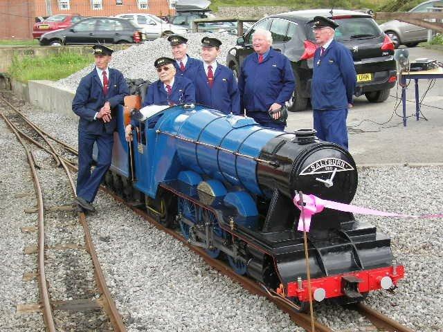 Photo of the team that restored the Saltburn 150 minature loco