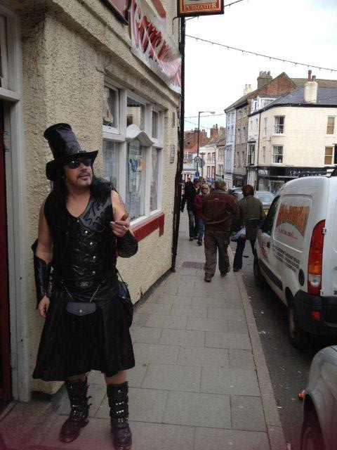 Photo of a Goth with a top hat