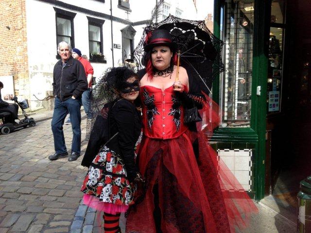 Photo of Gothic lady and child on Church Street