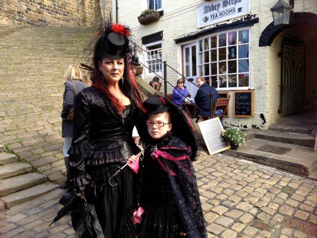 Photo of a Gothic lady and daughter