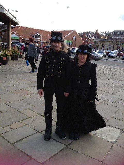 Photo of a Gothic couple near the information centre