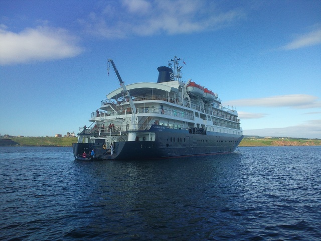 Photo of the cruise ship 'Caledonian Sky' off Whitby's shores