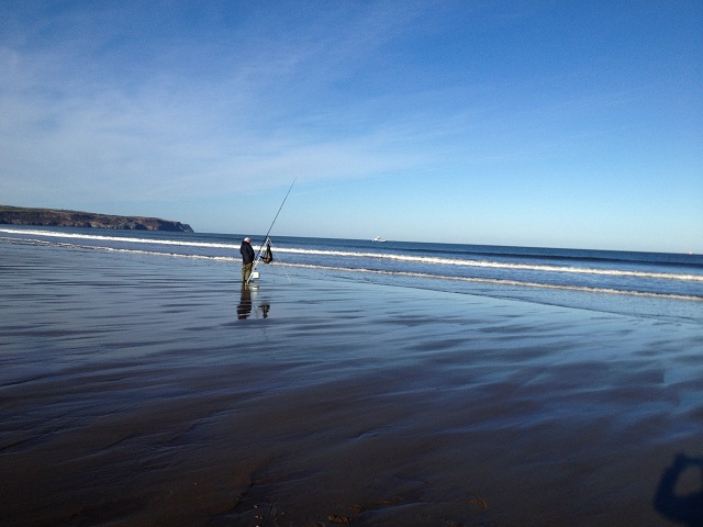 Photo of a shore fisherman