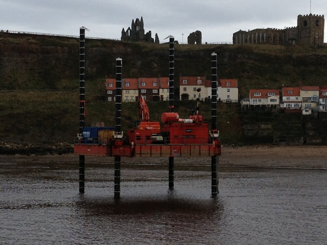 Photo of drilling rig in Whitby Harbour